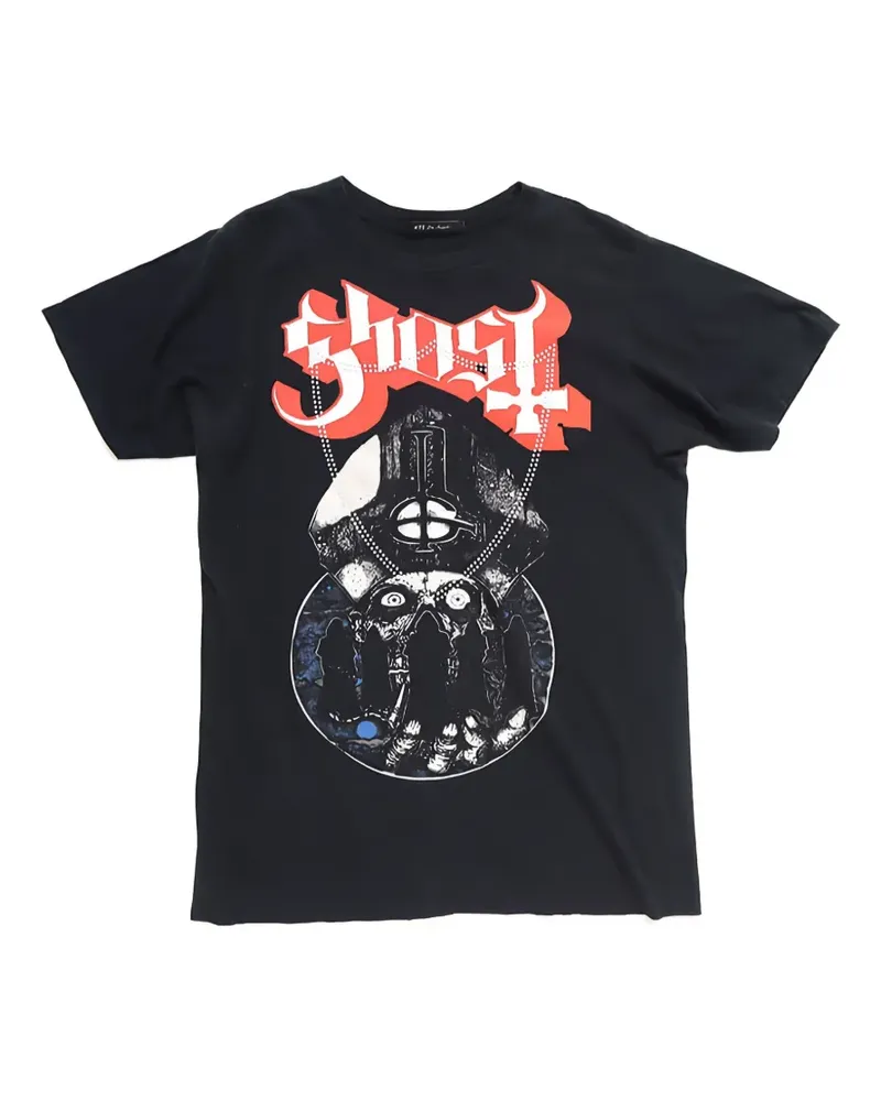 HTC Hollywood Trading Company GHOST LUX studded T-shirt - Schwarz Schwarz