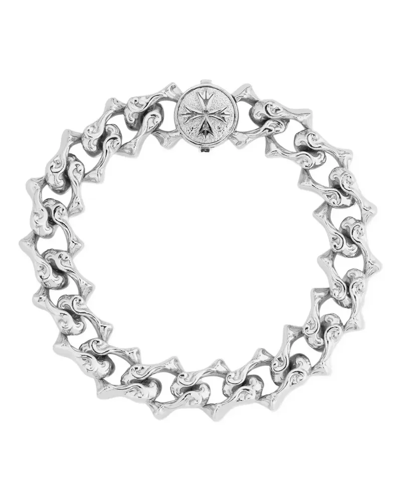 Emanuele Bicocchi sharp-chain logo-detail bracelet - Silber Silber