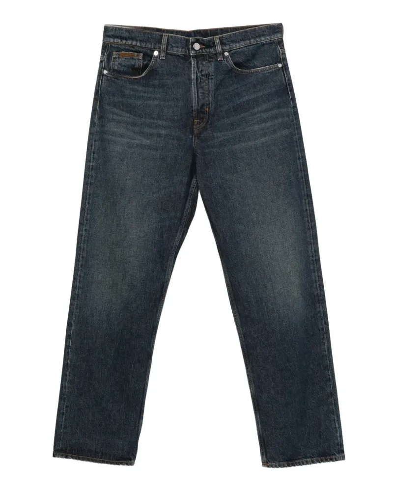 Moncler logo-patch jeans - Blau Blau