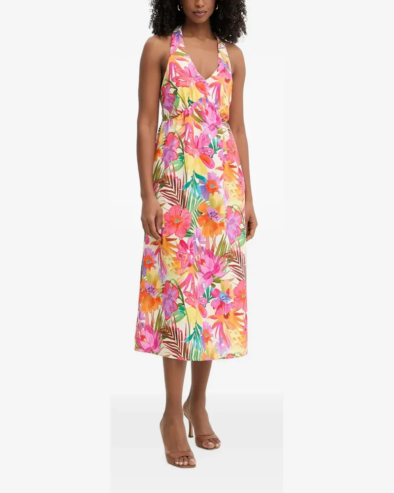 Morgan Neckholder-Kleid mit Blumenprint - Nude Nude