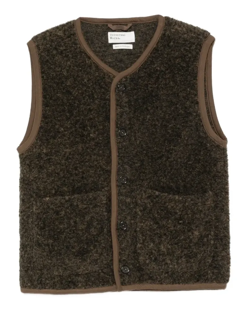 Universal Works sleeveless button-up gilet - Braun Braun