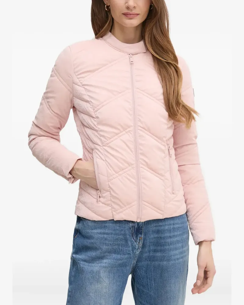 Guess Gesteppte Jacke aus 4G-Jacquard - Rosa Rosa