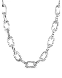 David Yurman Madison Halskette aus Sterlingsilber mit Diamant Silber