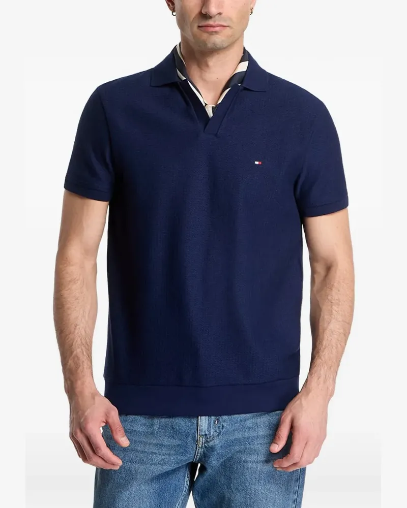 Tommy Hilfiger textured-finish polo shirt - Blau Blau