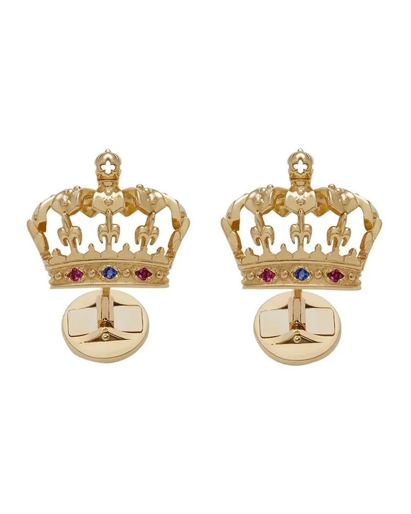 Dolce & Gabbana 18kt Royal Gelbgold-Manschettenknöpfe mit Rubin und Saphir Gold