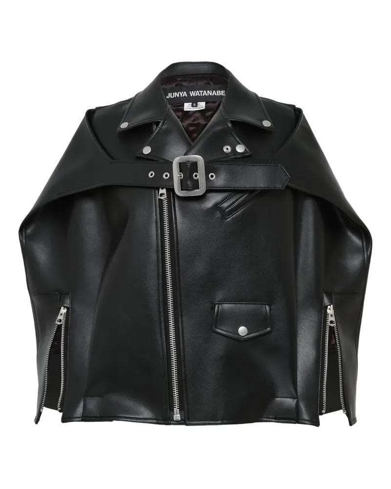 Junya Watanabe x Comme des Garçom buckle faux-leather jacket - Schwarz Schwarz