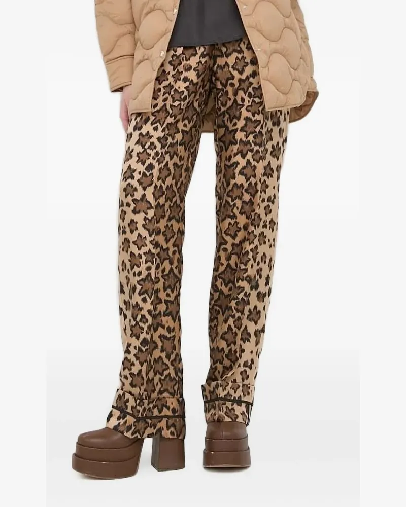 RED Valentino Hose mit Leoparden-Print - Braun Braun