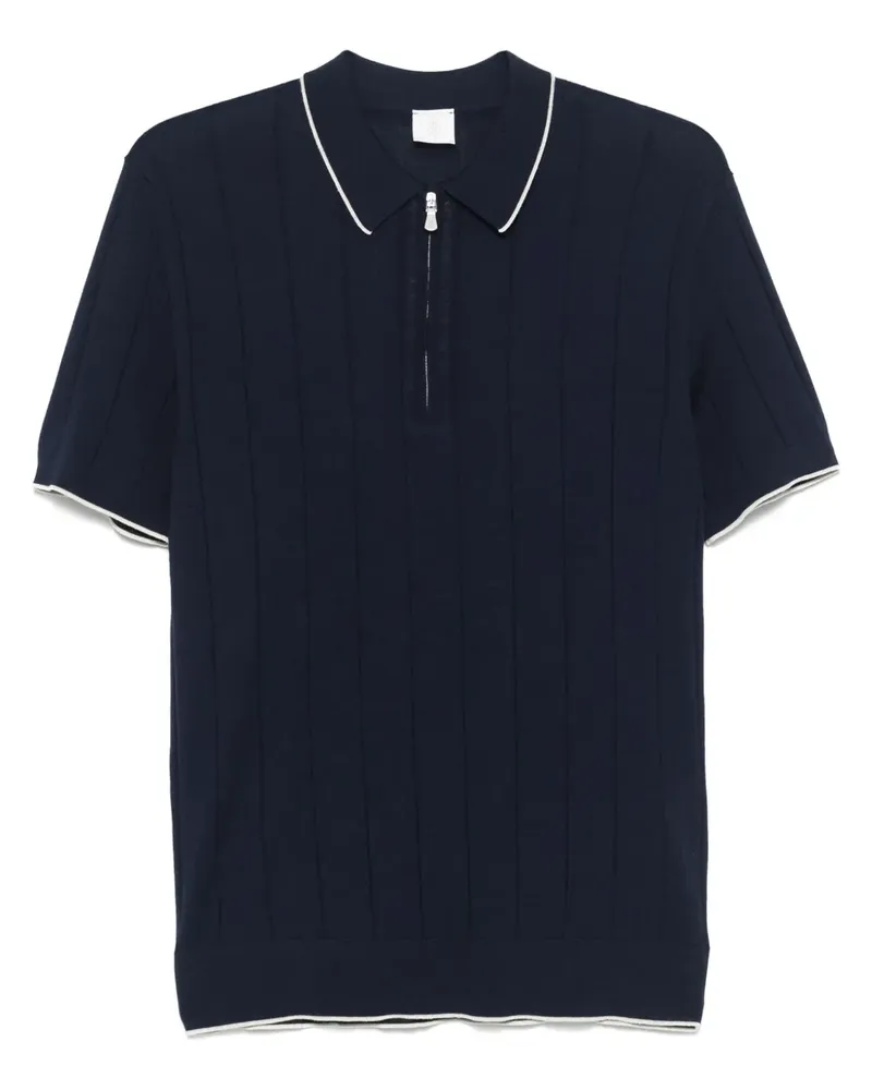 Eleventy Geripptes Poloshirt - Blau Blau