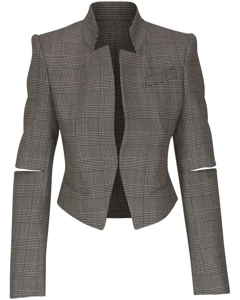 Alexander McQueen Cropped-Blazer mit Cut-Outs Schwarz