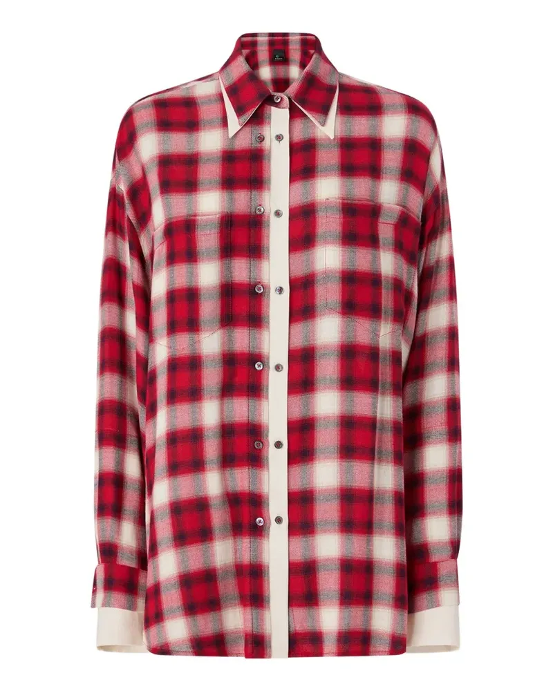 Pinko Oversized-Hemd mit Karomuster - Rot Rot