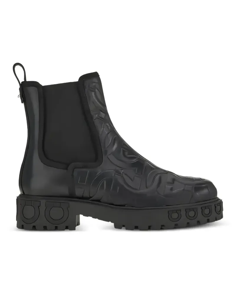 Ferragamo Varsi Stiefel mit Prägung - Schwarz Schwarz