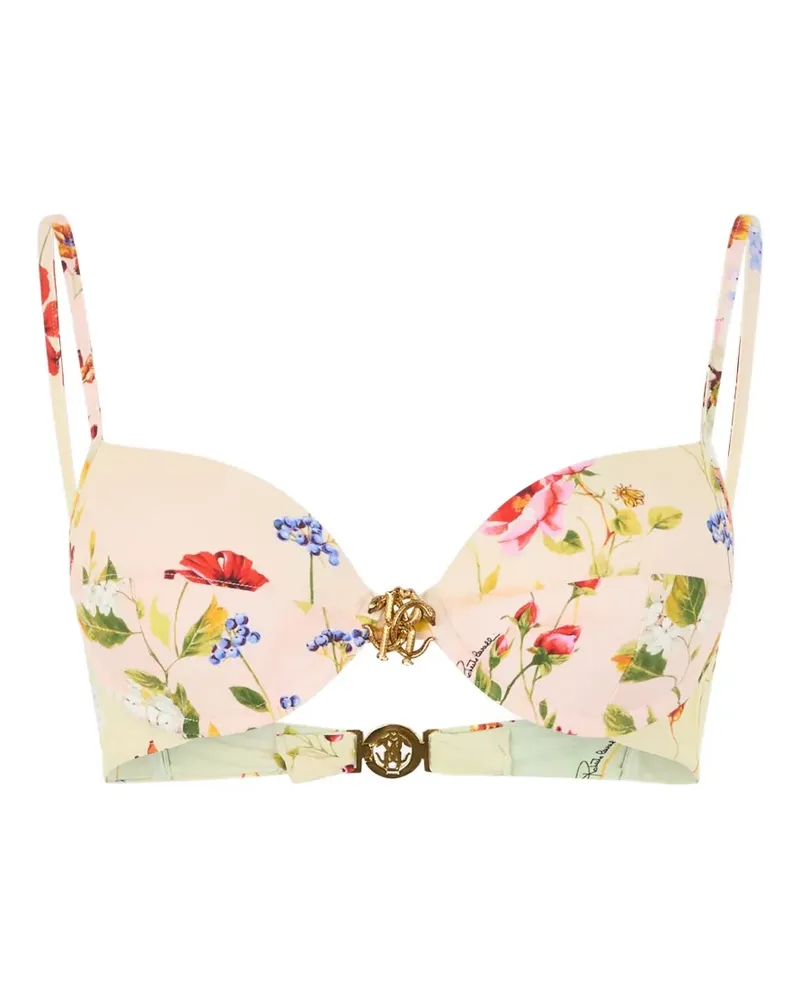 Roberto Cavalli Bikinioberteil mit Blumen-Print - Nude Nude