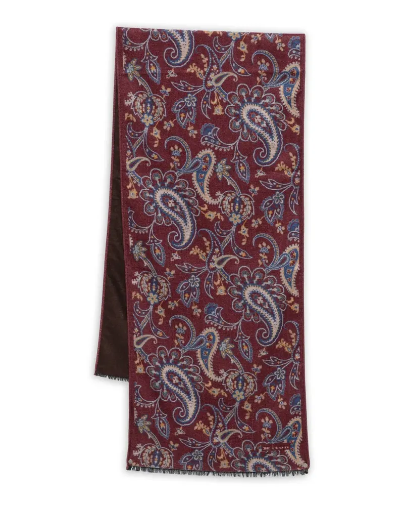 Kiton Schal aus Seide mit Paisley-Print - Rot Rot