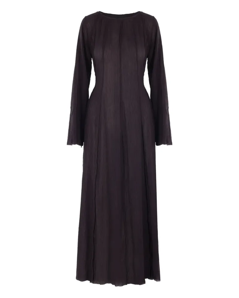 Maria Calderara Langärmeliges Plisseekleid - Schwarz Schwarz