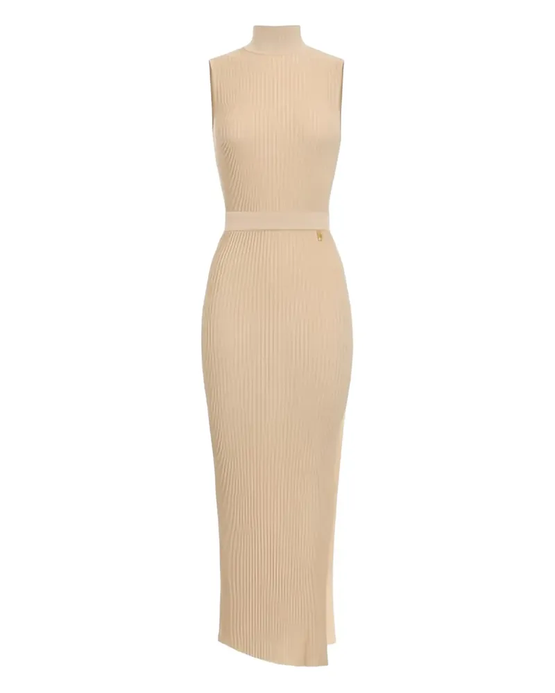 Elisabetta Franchi Geripptes Maxikleid - Nude Nude
