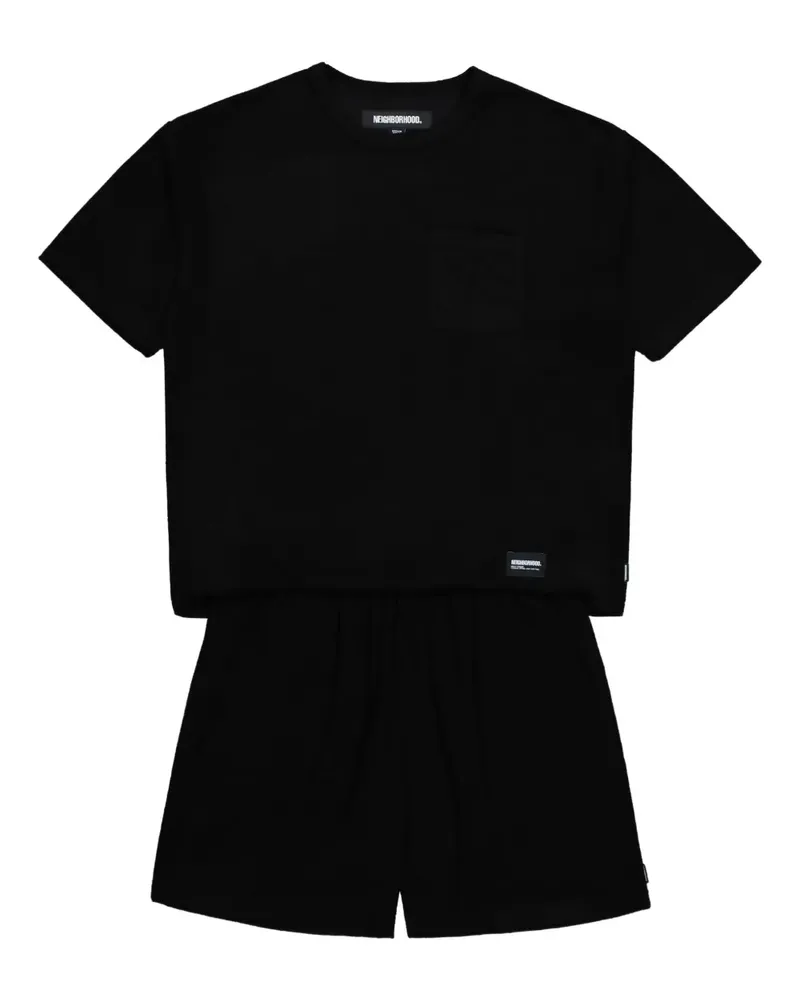 Neighborhood Pile Set Up Pyjama - Schwarz Schwarz