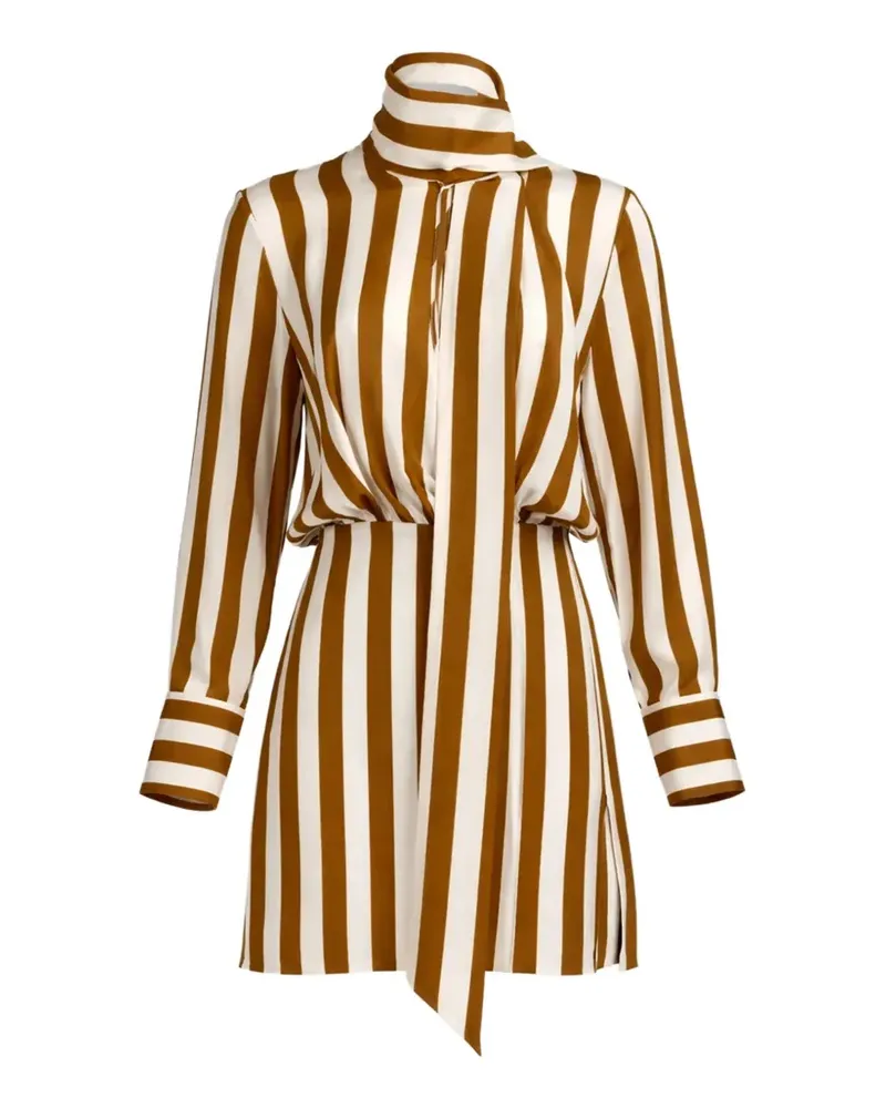 Silvia Tcherassi Gestreiftes Imelda Minikleid - Braun Braun