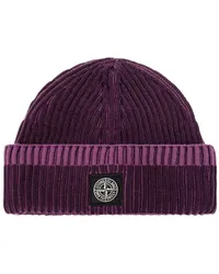 Stone Island Beanie mit Logo-Patch Violett