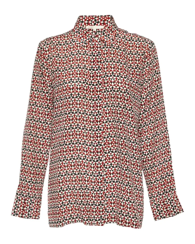 Maje Seidenhemd mit geometrischem Print - Rot Rot