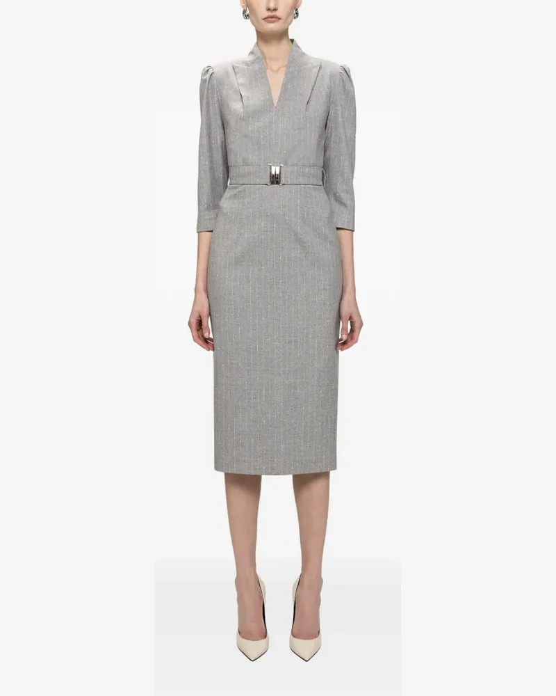 NISSA Midkleid mit Gürtel - Grau Grau