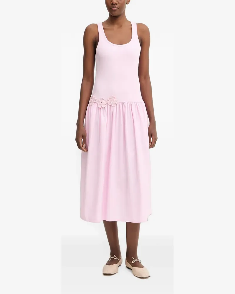Stine Goya floral-appliqué midi dress - Rosa Rosa