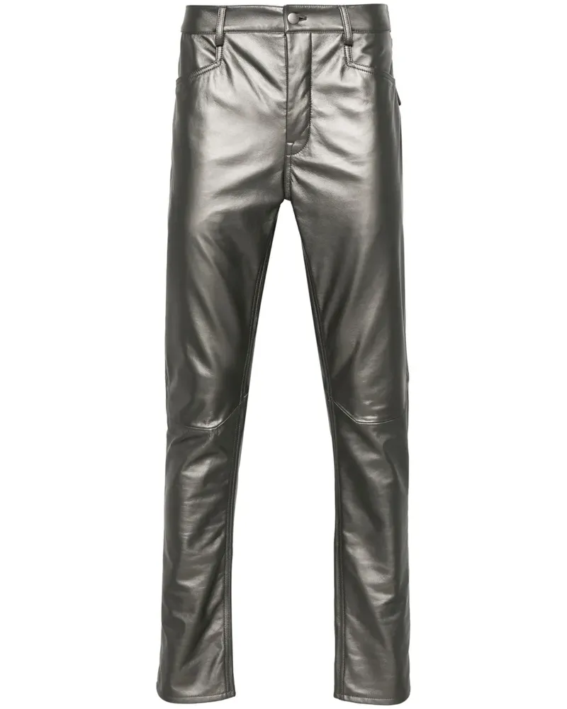 Rick Owens Tapered-Hose aus Leder - Silber Silber