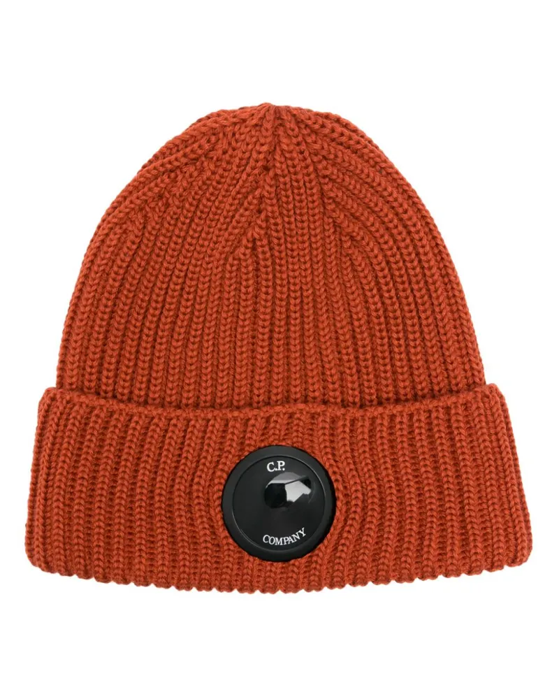 C.P. Company Beanie mit Linsen-Detail - Orange Orange