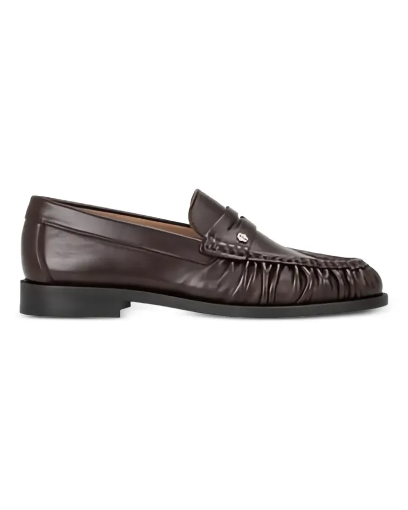 HUGO BOSS Geraffte Penny Loafer - Braun Braun