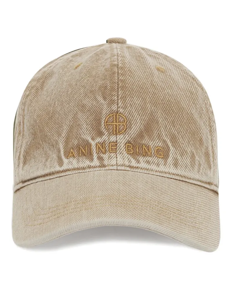 Anine Bing Jeremy Baseballkappe mit Logo-Stickerei - Nude Nude