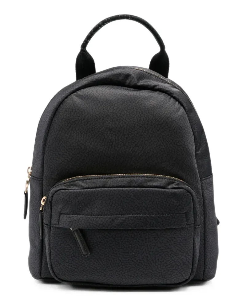 Borbonese Rucksack mit Graffiti-Print - Schwarz Schwarz