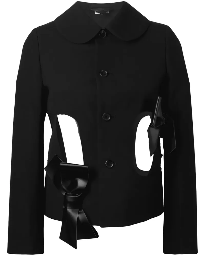 Comme des Garçons Jacke mit Kunstlederschleifen - Schwarz Schwarz
