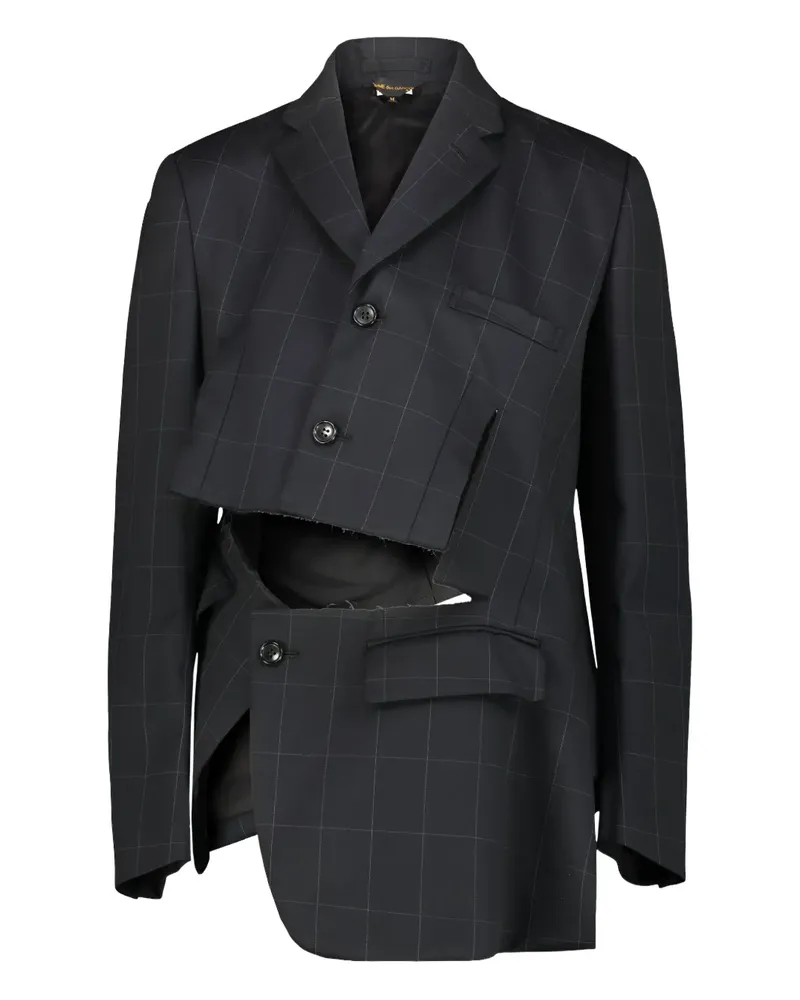 Comme des Garçons Jacke mit Kunstlederschleifen - Schwarz Schwarz