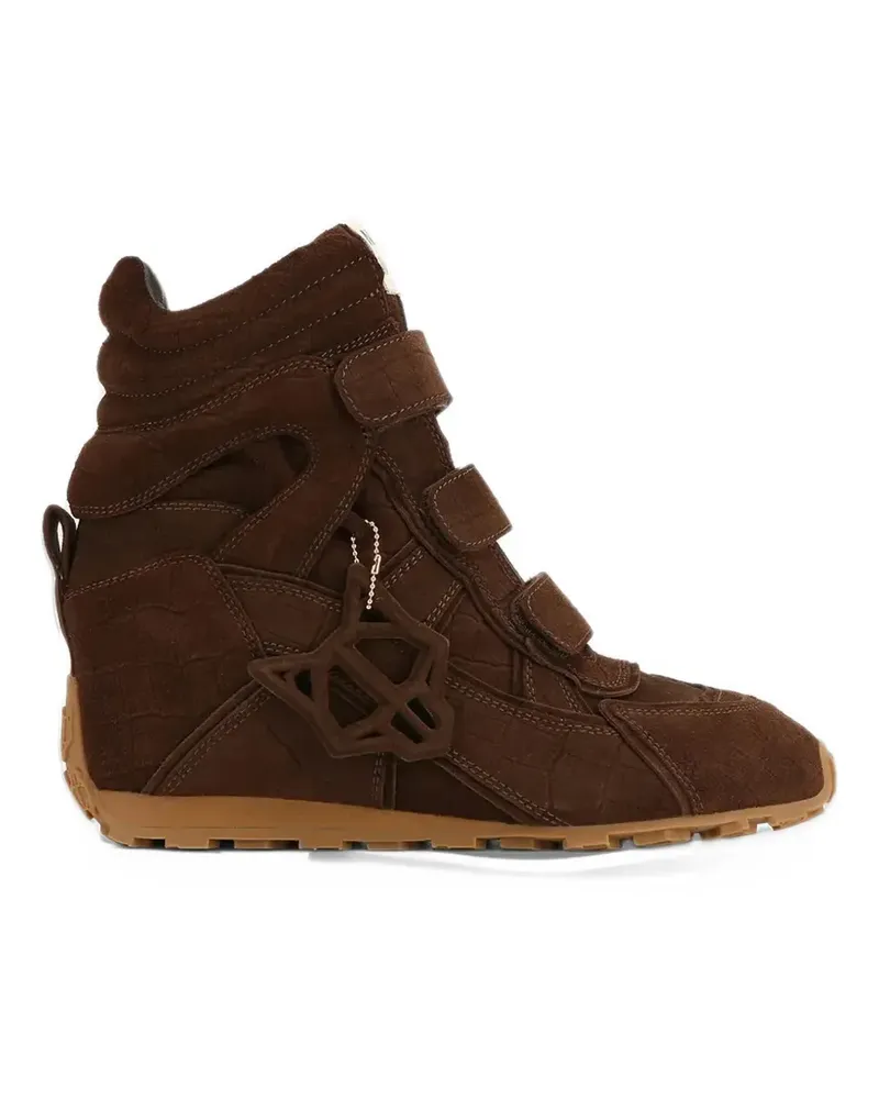 Naked Wolfe Element croc-effect touch-strap sneakers - Braun Braun