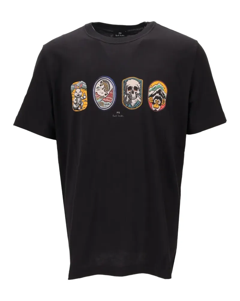 Paul Smith T-Shirt mit Patches - Schwarz Schwarz