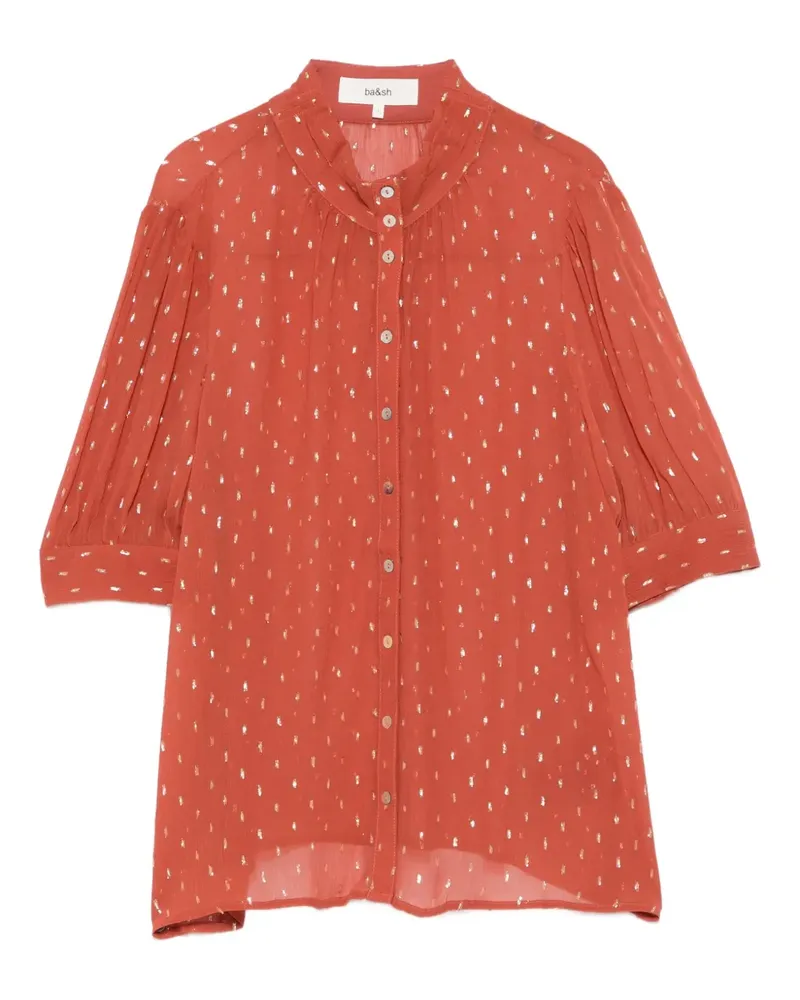ba&sh Bluse mit Metallic-Punkten - Braun Braun