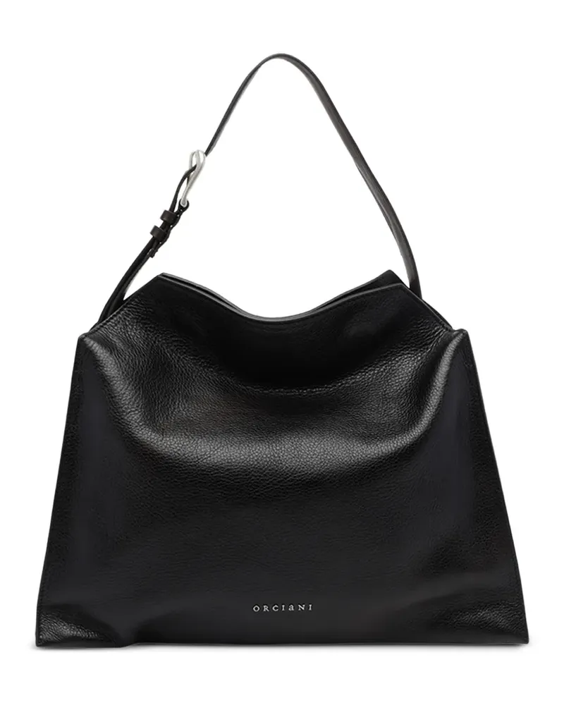 Orciani Trinity Soft Midi-Schultertasche - Schwarz Schwarz
