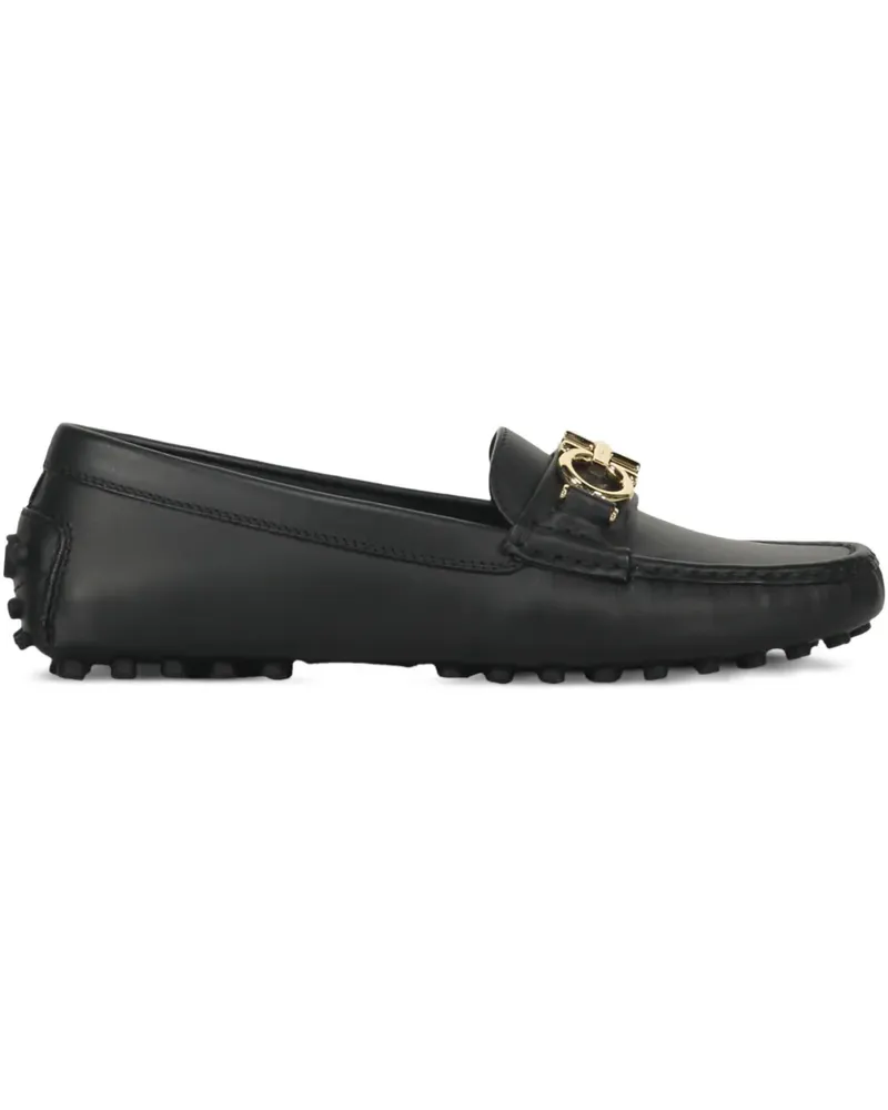 Ferragamo Loafer mit Logo-Schild - Schwarz Schwarz