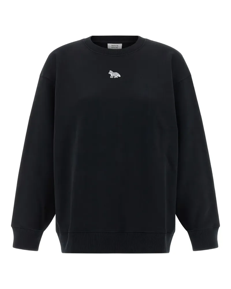Kitsuné Sweatshirt mit Fuchs-Patch - Schwarz Schwarz