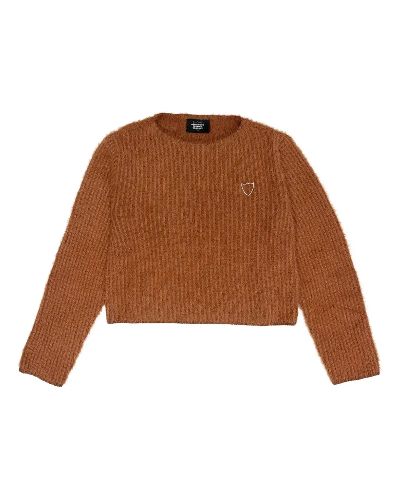 HTC Hollywood Trading Company Gerippter Cropped-Pullover - Braun Braun