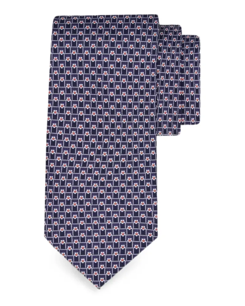 Ferragamo Tournament patterned tie - Blau Blau
