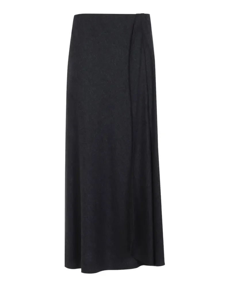 Giorgio Armani draped wool maxi skirt - Grau Grau