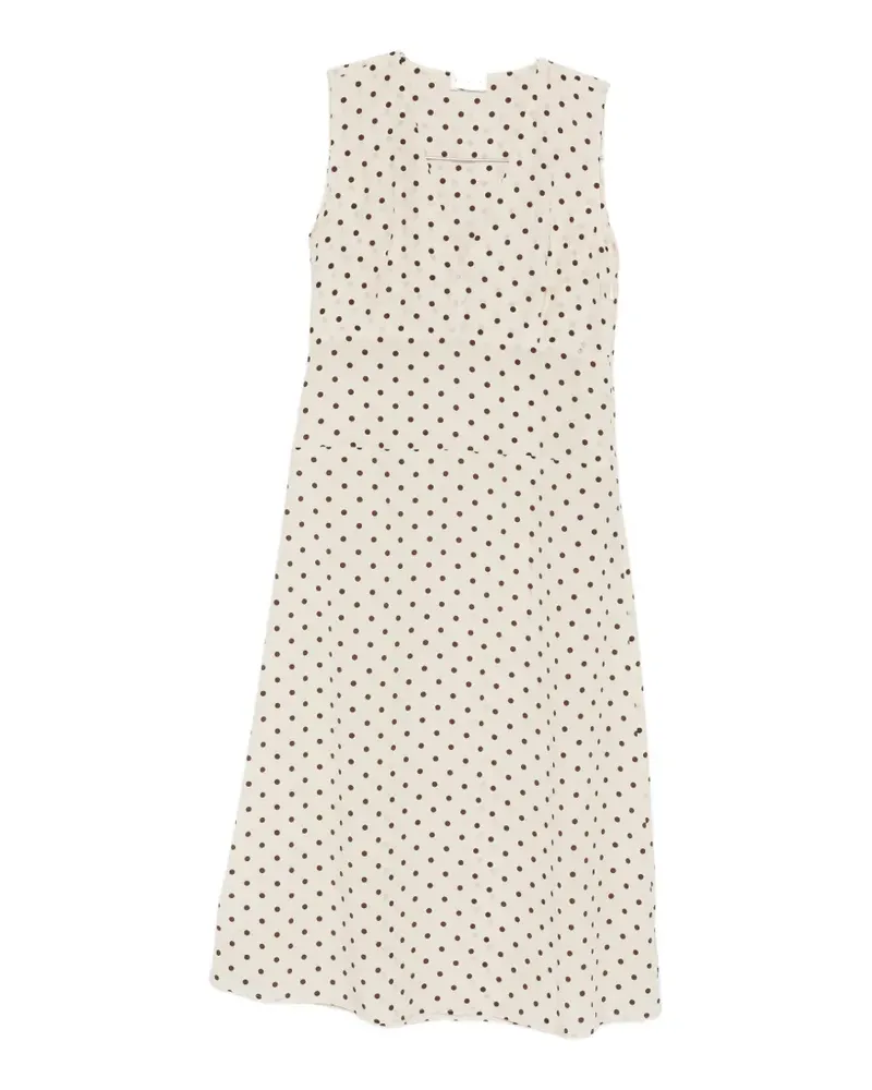 P.A.R.O.S.H. P.A.R.O H. polka-dot sleeveless midi dress - Nude Nude