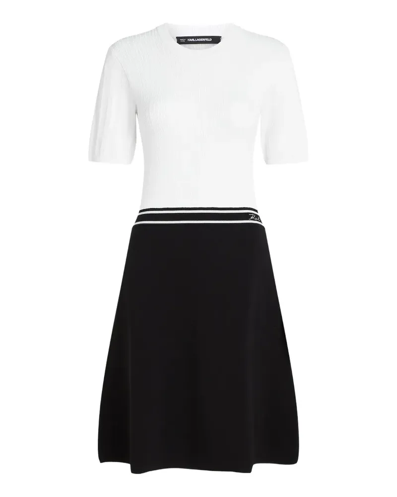 Karl Lagerfeld cable-knit A-line mini dress - Schwarz Schwarz