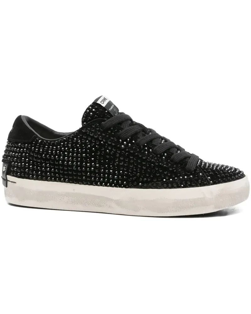 Crime Distressed Sneakers mit Kristallen - Schwarz Schwarz