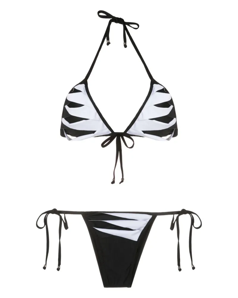 Amir Slama Triangel-Bikini mit Cut-Out - Schwarz Schwarz