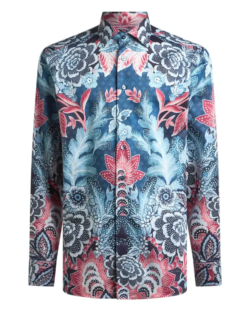 Etro Hemd mit Blumen-Print - Blau Blau