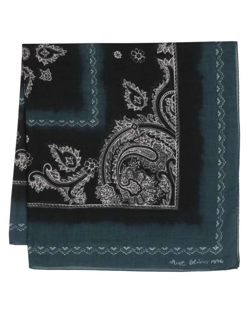Acne Studios Wollschal mit Paisley-Print - Blau Blau