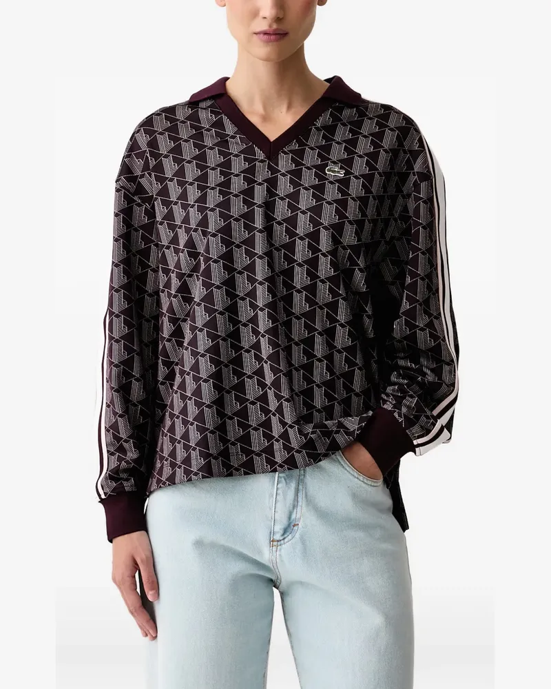 Lacoste oversized Monogram jacquard polo shirt - Violett Violett