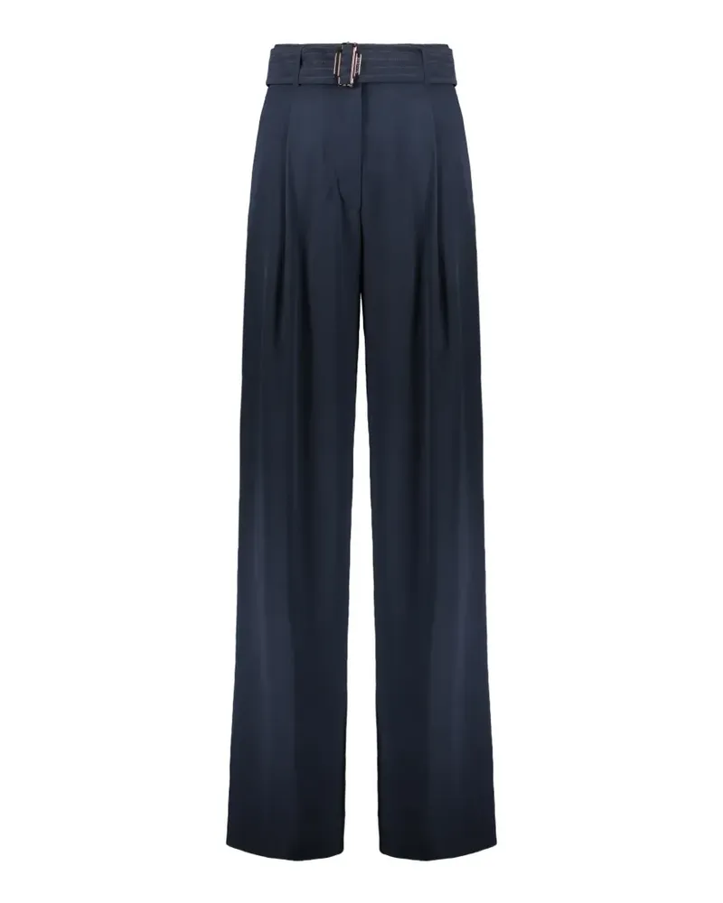 MOORER Plissierte Hose mit Gürtel - Blau Blau