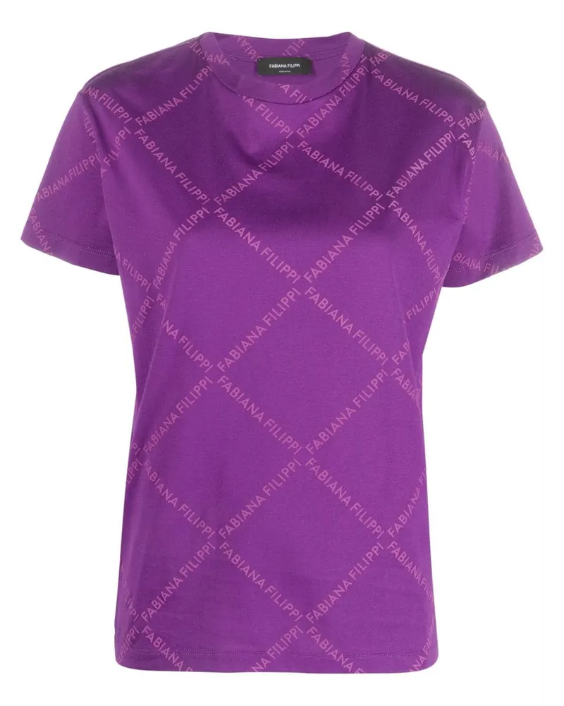 Fabiana Filippi T-Shirt mit Logo-Print Violett